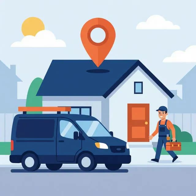 Un mécanicien arrive chez vous